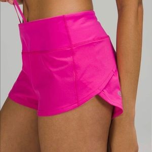 Lululemon Size 10 SONIC PINK Speed Up Shorts 2.5”